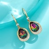 image:imageAustrian Crystal Halo Teardrop Hollow Drop Dangle Earrings for Women 14K Rose Gold Plated Hypoallergenic Jewelry GiftsVitrail Medium