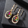 image:imageAustrian Crystal Halo Teardrop Hollow Drop Dangle Earrings for Women 14K Rose Gold Plated Hypoallergenic Jewelry GiftsVitrail Medium