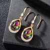 image:imageAustrian Crystal Halo Teardrop Hollow Drop Dangle Earrings for Women 14K Rose Gold Plated Hypoallergenic Jewelry GiftsVitrail Medium