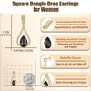 image:imageAustrian Crystal Halo Teardrop Hollow Drop Stud Earrings for Women 14K Rose Gold Plated Hypoallergenic JewelryBlack Crystal