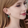 image:imageAustrian Crystal Halo Teardrop Hollow Drop Stud Earrings for Women 14K Rose Gold Plated Hypoallergenic JewelryEmerald