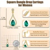 image:imageAustrian Crystal Halo Teardrop Hollow Drop Stud Earrings for Women 14K Rose Gold Plated Hypoallergenic JewelryEmerald