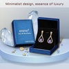 image:imageAustrian Crystal Halo Teardrop Hollow Drop Stud Earrings for Women 14K Rose Gold Plated Hypoallergenic JewelryTanzanite