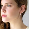 image:imageAustrian Crystal Halo Teardrop Leverback Drop Earrings for Women 14K Rose Gold Plated Hypoallergenic JewelryPink