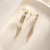 image:imageAustrian Crystal Heart Dangle Earrings Gold Tassel Earrings for Women 14K Gold Plated Hypoallergenic Trendy Jewelry GiftAurora Borealis