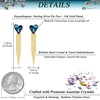 image:imageAustrian Crystal Heart Dangle Earrings Gold Tassel Earrings for Women 14K Gold Plated Hypoallergenic Trendy Jewelry GiftDark Blue
