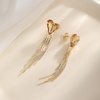 image:imageAustrian Crystal Heart Dangle Earrings Gold Tassel Earrings for Women 14K Gold Plated Hypoallergenic Trendy Jewelry GiftLight Topaz