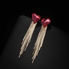 image:imageAustrian Crystal Heart Dangle Earrings Gold Tassel Earrings for Women 14K Gold Plated Hypoallergenic Trendy Jewelry GiftRose Pink