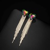 image:imageAustrian Crystal Heart Dangle Earrings Gold Tassel Earrings for Women 14K Gold Plated Hypoallergenic Trendy Jewelry GiftVitrail Medium