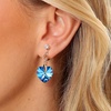 image:imageAustrian Crystal Heart Drop Clip On Dangle Earrings for Women Non Pierced 14K Rose Gold Plated Hypoallergenic JewelryBermuda Blue