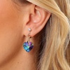image:imageAustrian Crystal Heart Drop Clip On Dangle Earrings for Women Non Pierced 14K Rose Gold Plated Hypoallergenic JewelryRainbow