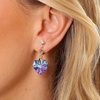 image:imageAustrian Crystal Heart Drop Clip On Dangle Earrings for Women Non Pierced 14K Rose Gold Plated Hypoallergenic JewelryVitrail Light