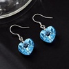 image:imageAustrian Crystal Heart Drop Dangle Earrings for Women 925 Sterling Silver Hook Hypoallergenic EarringAquamarine