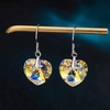 image:imageAustrian Crystal Heart Drop Dangle Earrings for Women 925 Sterling Silver Hook Hypoallergenic EarringAurora Borealis