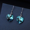 image:imageAustrian Crystal Heart Drop Dangle Earrings for Women 925 Sterling Silver Hook Hypoallergenic EarringBermuda Blue