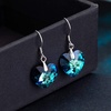 image:imageAustrian Crystal Heart Drop Dangle Earrings for Women 925 Sterling Silver Hook Hypoallergenic EarringBermuda Blue