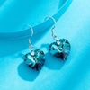 image:imageAustrian Crystal Heart Drop Dangle Earrings for Women 925 Sterling Silver Hook Hypoallergenic EarringBermuda Blue