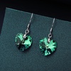 image:imageAustrian Crystal Heart Drop Dangle Earrings for Women 925 Sterling Silver Hook Hypoallergenic EarringEmerald