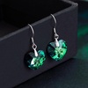 image:imageAustrian Crystal Heart Drop Dangle Earrings for Women 925 Sterling Silver Hook Hypoallergenic EarringEmerald