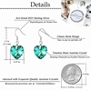 image:imageAustrian Crystal Heart Drop Dangle Earrings for Women 925 Sterling Silver Hook Hypoallergenic EarringEmerald