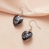 image:imageAustrian Crystal Heart Drop Dangle Earrings for Women 925 Sterling Silver Hook Hypoallergenic EarringGreyBlack