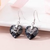 image:imageAustrian Crystal Heart Drop Dangle Earrings for Women 925 Sterling Silver Hook Hypoallergenic EarringGreyBlack