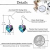 image:imageAustrian Crystal Heart Drop Dangle Earrings for Women 925 Sterling Silver Hook Hypoallergenic EarringRainbow
