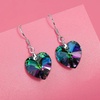 image:imageAustrian Crystal Heart Drop Dangle Earrings for Women 925 Sterling Silver Hook Hypoallergenic EarringRainbow