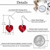 image:imageAustrian Crystal Heart Drop Dangle Earrings for Women 925 Sterling Silver Hook Hypoallergenic EarringRed