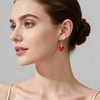 image:imageAustrian Crystal Heart Drop Dangle Earrings for Women 925 Sterling Silver Hook Hypoallergenic EarringRed