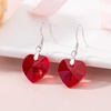 image:imageAustrian Crystal Heart Drop Dangle Earrings for Women 925 Sterling Silver Hook Hypoallergenic EarringRed