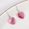 image:imageAustrian Crystal Heart Drop Dangle Earrings for Women 925 Sterling Silver Hook Hypoallergenic EarringRose Pink