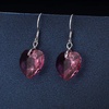 image:imageAustrian Crystal Heart Drop Dangle Earrings for Women 925 Sterling Silver Hook Hypoallergenic EarringRose Pink