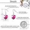 image:imageAustrian Crystal Heart Drop Dangle Earrings for Women 925 Sterling Silver Hook Hypoallergenic EarringRose Pink