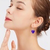 image:imageAustrian Crystal Heart Drop Dangle Earrings for Women 925 Sterling Silver Hook Hypoallergenic EarringViolet