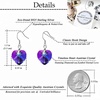 image:imageAustrian Crystal Heart Drop Dangle Earrings for Women 925 Sterling Silver Hook Hypoallergenic EarringViolet
