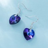 image:imageAustrian Crystal Heart Drop Dangle Earrings for Women 925 Sterling Silver Hook Hypoallergenic EarringViolet