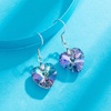 image:imageAustrian Crystal Heart Drop Dangle Earrings for Women 925 Sterling Silver Hook Hypoallergenic EarringVitrail Light
