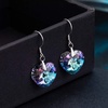 image:imageAustrian Crystal Heart Drop Dangle Earrings for Women 925 Sterling Silver Hook Hypoallergenic EarringVitrail Light