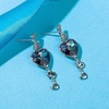 image:imageAustrian Crystal Heart Drop Dangle Earrings for Women Fashion 14K Gold Plated Hypoallergenic JewelryBermuda Blue