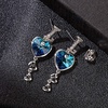 image:imageAustrian Crystal Heart Drop Dangle Earrings for Women Fashion 14K Gold Plated Hypoallergenic JewelryBermuda Blue