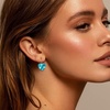 image:imageAustrian Crystal Heart Drop Leverback Earrings for Women 14K Rose Gold Plated Hypoallergenic JewelryAquamarine