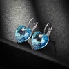 image:imageAustrian Crystal Heart Drop Leverback Earrings for Women 14K Rose Gold Plated Hypoallergenic JewelryAquamarine Silvertone