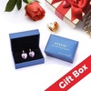 image:imageAustrian Crystal Heart Drop Leverback Earrings for Women 14K Rose Gold Plated Hypoallergenic JewelryAurora BorealisSilvertone