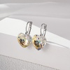 image:imageAustrian Crystal Heart Drop Leverback Earrings for Women 14K Rose Gold Plated Hypoallergenic JewelryAurora BorealisSilvertone