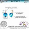 image:imageAustrian Crystal Heart Drop Leverback Earrings for Women 14K Rose Gold Plated Hypoallergenic JewelryBermuda Blue