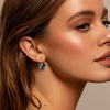 image:imageAustrian Crystal Heart Drop Leverback Earrings for Women 14K Rose Gold Plated Hypoallergenic JewelryBlack