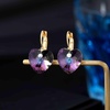 image:imageAustrian Crystal Heart Drop Leverback Earrings for Women 14K Rose Gold Plated Hypoallergenic JewelryRainbow