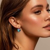 image:imageAustrian Crystal Heart Drop Leverback Earrings for Women 14K Rose Gold Plated Hypoallergenic JewelryRainbow