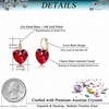 image:imageAustrian Crystal Heart Drop Leverback Earrings for Women 14K Rose Gold Plated Hypoallergenic JewelryRed
